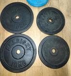 4x10kg gietijzeren halterschijven, Sport en Fitness, Ophalen, Zo goed als nieuw