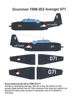 1/32 decals (uit FD32-001) Grumman TBM-3E Avenger MLD, Hobby en Vrije tijd, Modelbouw | Vliegtuigen en Helikopters, Overige merken