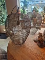 2 Industriële Koperen Hanglampen, Huis en Inrichting, Lampen | Hanglampen, Ophalen of Verzenden