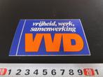 sticker Politiek VVD vrijheid, werk, samenwerking *, Verzamelen, Stickers, Ophalen, Zo goed als nieuw, Bedrijf of Vereniging