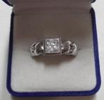 Zilveren massieve Otazu ring met heldere steen nr.833, Sieraden, Tassen en Uiterlijk, Ringen, Verzenden, Zo goed als nieuw, 17 tot 18