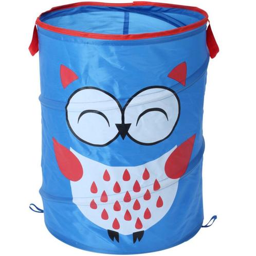 Opvouwbare wasmand met blauwe vogel, Huis en Inrichting, Woonaccessoires | Schalen en Manden, Nieuw, Rond, Verzenden