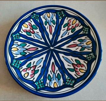 WANDBORD,handgeschilderd,Blauw,doorsnede 18 cm,aardewerk  beschikbaar voor biedingen