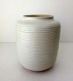 Keramiek vaas beige gemêleerd lichtbruine lijnen Adco 3865-k, Antiek en Kunst, Antiek | Keramiek en Aardewerk, Ophalen of Verzenden