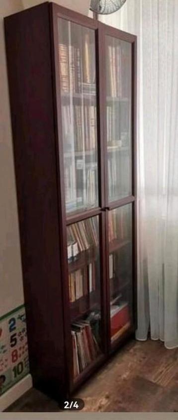 IKEA Billy/Oxberg Boekenkast – Bordeaux met Glazen Deur - afbeelding 2