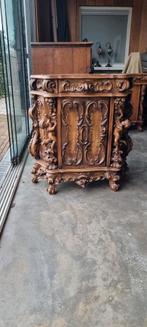 Antieke hoekkast met lade, engelen decoratie, Ophalen