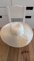 Elegante zonnehoed van katoen, off-white met strik; 45cm, Ophalen of Verzenden, Zo goed als nieuw, One size fits all