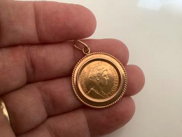 Gouden hanger munt Wilhelmina 5 gulden 1912 , 6,45 gram goud beschikbaar voor biedingen