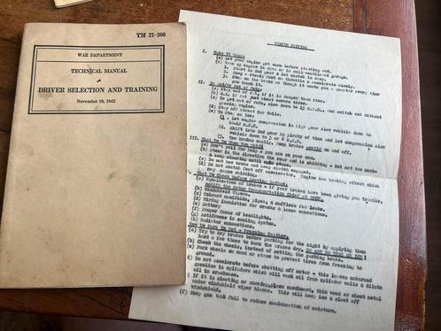 WO2 Amerikaans Chauffeurs handboek 1942 KTR Jeep voertuig, Verzamelen, Militaria | Tweede Wereldoorlog, Landmacht, Amerika, Verzenden