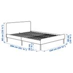 Tweepersoonsbed 160x200 incl 2 matrassen en 2 kussens, Huis en Inrichting, Slaapkamer | Bedden, Ophalen, Zwart, Tweepersoons, Zo goed als nieuw