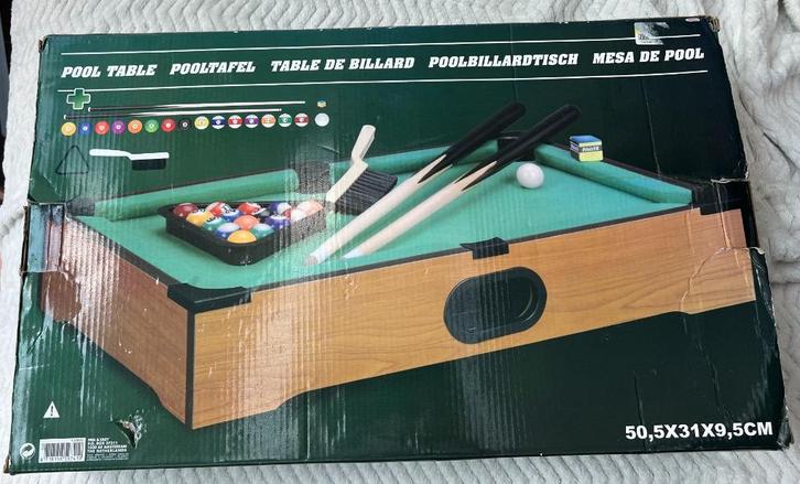 Pooltafel / Tafelbiljart – Compleet Pakket – 50,5 x 31 x 9,5, Kinderen en Baby's, Speelgoed | Overig, Gebruikt, Jongen of Meisje