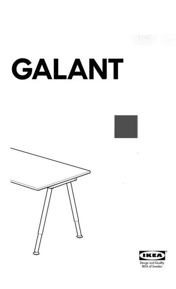 Ikea galant bureau zilverkleurig onderstel - afbeelding 7