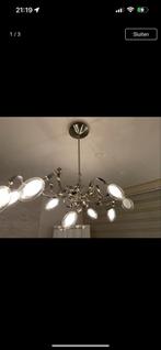 Moderne kroonluchter met glazen details, Ophalen of Verzenden, Zo goed als nieuw, Glas, 50 tot 75 cm