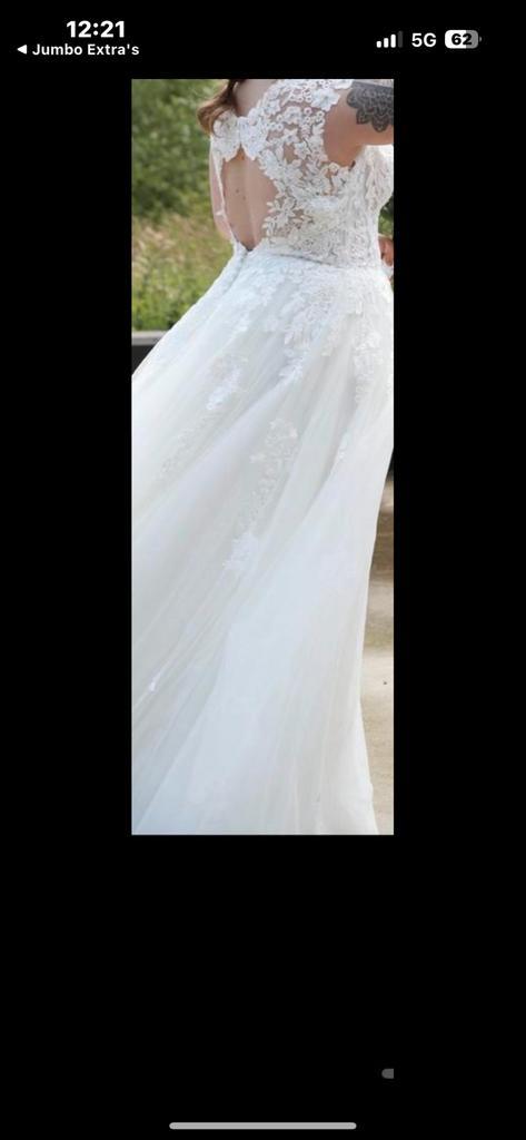 Trés Chic Trouwjurk Maat 38, Kleding | Dames, Trouwkleding en Trouwaccessoires, Zo goed als nieuw, Trouwjurk, Wit, Ophalen