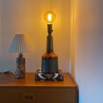 XL vintage Deens keramiek LAMP oranjerode lava Mid Century, Huis en Inrichting, Lampen | Tafellampen, Overige materialen, Gebruikt