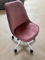 Leen Bakker bureau stoel roze met wit metaal, Huis en Inrichting, Bureaustoelen, Ophalen of Verzenden, Zo goed als nieuw, Roze