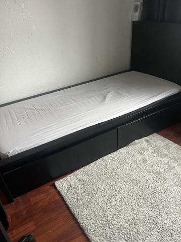 MALM Bedframe 90x200 met lades - Zwartbruin - afbeelding 2