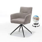 Armstoel Joey draaivoet stof retro bliss taupe, Huis en Inrichting, Stoelen, Modern design, Overige kleuren, Nieuw, Ophalen of Verzenden