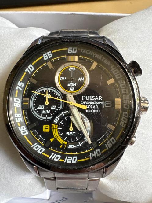 Pulsar Solar Chronograph, Sieraden, Tassen en Uiterlijk, Horloges | Heren, Zo goed als nieuw, Polshorloge, Overige merken, Staal