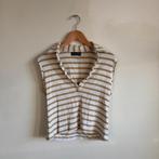 100% katoenen gestreepte vintage top met V-hals, maat L, Kleding | Dames, Tops, Maat 42/44 (L), Ophalen of Verzenden, Zo goed als nieuw