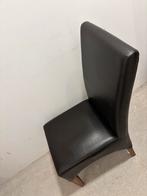 Lederen eetkamerstoel donkerbruin - 4x, Huis en Inrichting, Stoelen, Ophalen, Gebruikt, Bruin, Vier