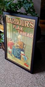 Toonbankreclame van Barbour's Flax Thread, vlasgaren Ierland, Ophalen, Reclamebord, Gebruikt, .