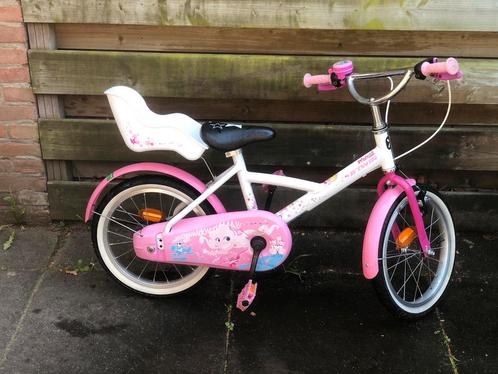 Kinderfiets 16 inch – B’twin Princess met poppenzitje – €30, Fietsen en Brommers, Fietsen | Kinderfietsjes, Gebruikt, 16 tot 20 inch