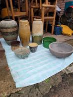 West germany vintage vazen potten gemerkt jaren 60, Tuin en Terras, Bloempotten, Ophalen, Rond, Zo goed als nieuw, Minder dan 25 cm