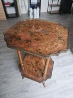 Antieke bijzettafel art nouveau 1920, Ophalen, Gebruikt, Rond, Minder dan 55 cm
