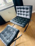 Barcelona chair met hocker, Huis en Inrichting, Stoelen, Ophalen, Zo goed als nieuw, Eén