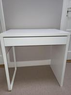 Bureau wit Micke 73x50 en bureaustoel, Huis en Inrichting, Bureaus, Ophalen, In hoogte verstelbaar, Gebruikt