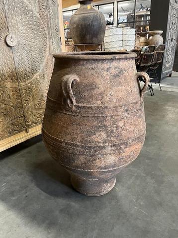 Antieke Spaanse Kruik Terracotta 18e Eeuws Uniek Exemplaar beschikbaar voor biedingen