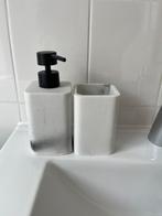 Badkamer Set – Zeeppompje & Tandenborstelhouder, Ophalen of Verzenden, Zo goed als nieuw, Wit, Overige typen