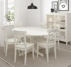 Ikea Ingatrop Tafel + 6 Stoelen, Ophalen, Rechthoekig, 50 tot 100 cm