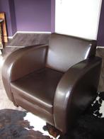 Stoere, sobere fauteuil ZGAN donkerbruin, 75 tot 100 cm, Zo goed als nieuw, 50 tot 75 cm, Hout