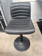 4 Leren Barstoelen - In Hoogte Verstelbaar, Huis en Inrichting, Ophalen, Gebruikt, In hoogte verstelbaar, 60 tot 90 cm