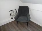 Fauteuil antraciet met zwarte metalen poten, Ophalen, Minder dan 75 cm, Hedendaags / modern, Zo goed als nieuw