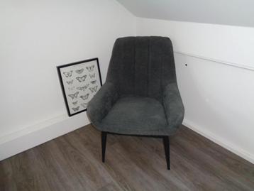 Fauteuil antraciet met zwarte metalen poten beschikbaar voor biedingen