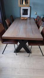 Vurenhouten eettafel (220x90x76), Huis en Inrichting, Tafels | Eettafels, Ophalen, 200 cm of meer, 50 tot 100 cm, Zo goed als nieuw
