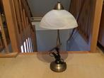 Tafellamp met glazen kap hoog 55 cm, Ophalen of Verzenden, Zo goed als nieuw, Glas, Minder dan 50 cm