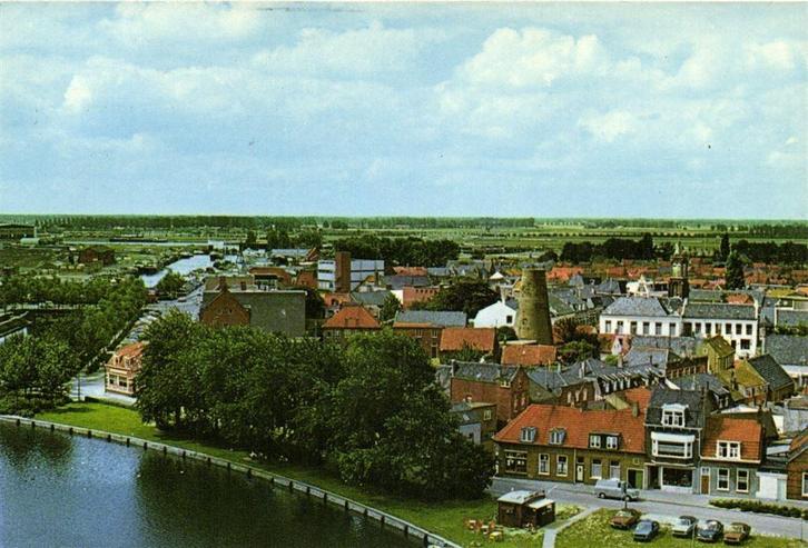 Terneuzen, Gezicht op de oude stad - 1982 gelopen, Verzamelen, Ansichtkaarten | Nederland, Ongelopen, Zeeland, Voor 1920, Ophalen of Verzenden