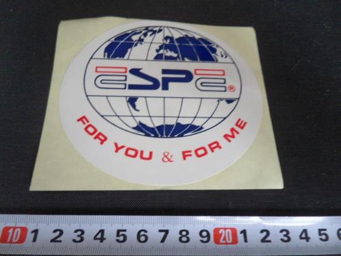 sticker logo wereld ESPE for you & for me, Verzamelen, Stickers, Zo goed als nieuw, Bedrijf of Vereniging, Ophalen