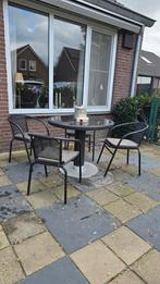 Mooie tuinset met 4 stoelen, Ophalen, 4 zitplaatsen, Kunststof, Gebruikt