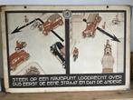 Mooie schoolplaat 70x105. ANWB rond het jaar 1920. OPHALEN., Antiek en Kunst, Ophalen