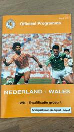 Programmaboekje Nederland-Wales uit 1988, Ophalen of Verzenden, Zo goed als nieuw, Balsport
