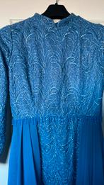 Gala jurk zeer mooi versierd prachtig mooie kleur mat L, Kleding | Dames, Verzenden, Zo goed als nieuw, Blauw, Galajurk