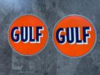 2 fraaie GULF benzinepomp stickers sticker. Benzine olie., Verzamelen, Ophalen of Verzenden, Gebruikt, Gebruiksvoorwerp