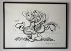 Disney ingelijste prent (litho) uit 1940, Ophalen, Donald Duck, Zo goed als nieuw, Plaatje of Poster