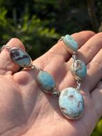 Larimar Edelsteen Ketting Handgemaakt, Blauw, Nieuw, Ophalen of Verzenden, Steen of Mineraal