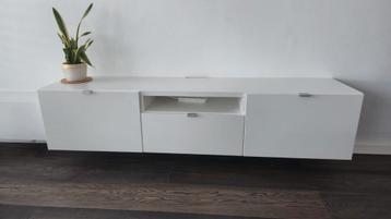 Hoogglans wit / tv meubel 180x39x41.5